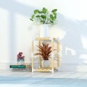3+3+2Tiers Wooden Plant Stand Indoor Outdoor Patio Garden Flower Pot Stand Shelf - 4