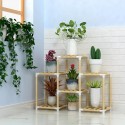 3+3+2Tiers Wooden Plant Stand Indoor Outdoor Patio Garden Flower Pot Stand Shelf - 4