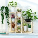 3+3+2Tiers Wooden Plant Stand Indoor Outdoor Patio Garden Flower Pot Stand Shelf - 4