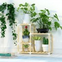 3+3+2Tiers Wooden Plant Stand Indoor Outdoor Patio Garden Flower Pot Stand Shelf - 4