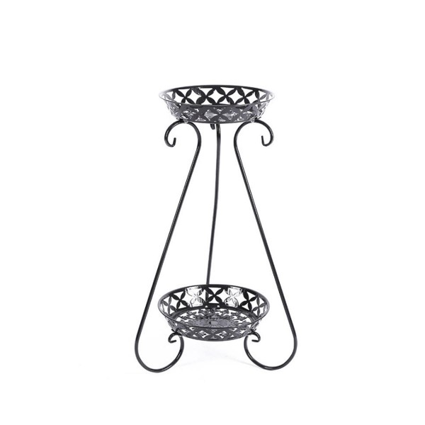 Plant Pot Stand Flower Storage Rack Metal Floor Standing Shelf Garden Decor - White