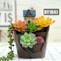 Cement Succulent Planter Flower Pot Basket For Bar Home Garden Succulen - #1