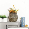 Seagrass Storage Basket Flower Pot Rattan Plant Toys Holder Container Decor - M