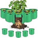 4/6pcs 10 Gallon Potato Grow Bag Breathable Planting Bags Breathable Nonwoven Large Capacity Visual Plant Growing Bag - 4PCS