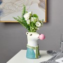 Animal Head  Succulent Vase Flower Pot Hand Painting Giraffe Rabbit Bear Panda Blowing Bubble Animal Bust Figure Vase - Typ