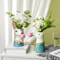 Animal Head  Succulent Vase Flower Pot Hand Painting Giraffe Rabbit Bear Panda Blowing Bubble Animal Bust Figure Vase - Typ