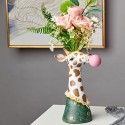 Animal Head  Succulent Vase Flower Pot Hand Painting Giraffe Rabbit Bear Panda Blowing Bubble Animal Bust Figure Vase - Typ