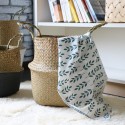 Garden Flower Pot Seagrass Belly Basket Storage Plant Pot Foldable Seeding Nursery Decoration Bag - S