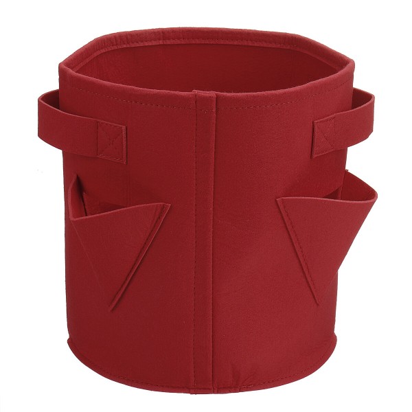 5/7/10 Gallon Strawberry Planting Grow Bag Plant Bags with 3/6/8 Side Pockets - L Orange