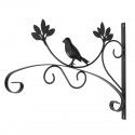 Garden Hanging Wall Basket Brackets Metal Outdoor Plant Pot Hanger Hooks Decoration - Black