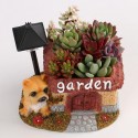 LED Cute Dog Succulent Flower Pot with Drainage  Small Flower Pot Garden Plants Pot Desk Flower Decoration
