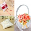 White Pearl Single Knot Wedding Flower Basket Flower Girl Flower Basket for Home Garden Wedding Decoration Container Gift