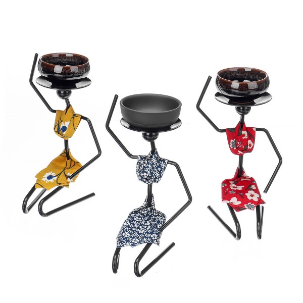 Desktop Flower Pot Succulent Container Fleshy Small Pots Rack Home Office Decoration -  Red