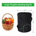  Strawberry Planting Bags 2 Pack 10 Gallon Planting Pouch Fabric Pots Premium Breathable Cloth Bags