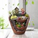 Sky Garden Potted Big House Micro Landscape Meat Plant Pots Flower Pot  Decorations