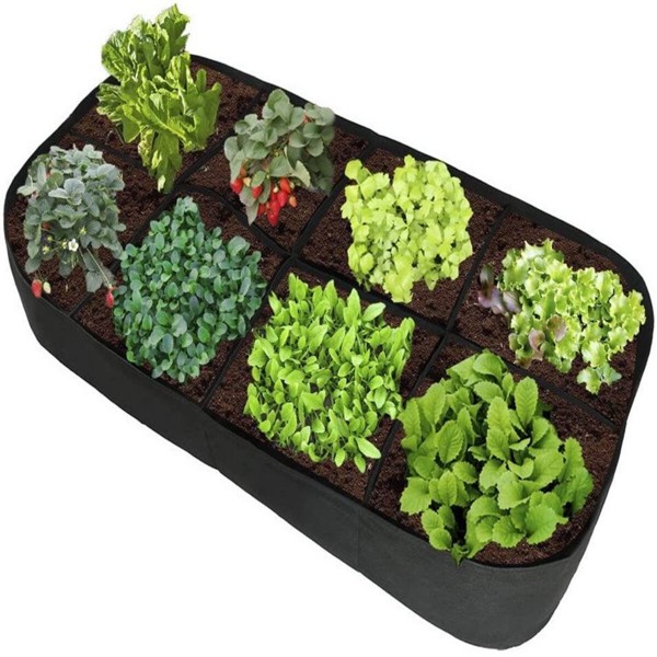 4/8 Pockets Felt Planting Bag Plant Growing Container Reusable Flower Planter - 8pcs S