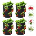 4/6pcs Strawberry Grow Bags Growing Pot 8 Side Grow Pockets Large 10 Gallon - #1