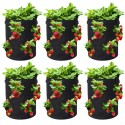 4/6pcs Strawberry Grow Bags Growing Pot 8 Side Grow Pockets Large 10 Gallon - #1