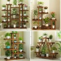 6 Tier Wood Flower Rack Plant Stand Wood Shelves Bonsai Display Shelf Indoor USA - #1