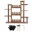 6 Tier Wood Flower Rack Plant Stand Wood Shelves Bonsai Display Shelf Indoor USA - #1