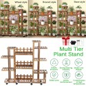 6 Tier Wood Flower Rack Plant Stand Wood Shelves Bonsai Display Shelf Indoor USA - #1