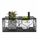 Single Layer Flower Pot Rack Balcony Corridor Railing Hanging Plant Iron Basket Hanging Rack Organizer Flower Pot for Gardening 