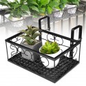 Single Layer Flower Pot Rack Balcony Corridor Railing Hanging Plant Iron Basket Hanging Rack Organizer Flower Pot for Gardening 