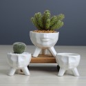Creative Humanoid Ceramic Flower Pot Green Succulent Planter Plant Container - L