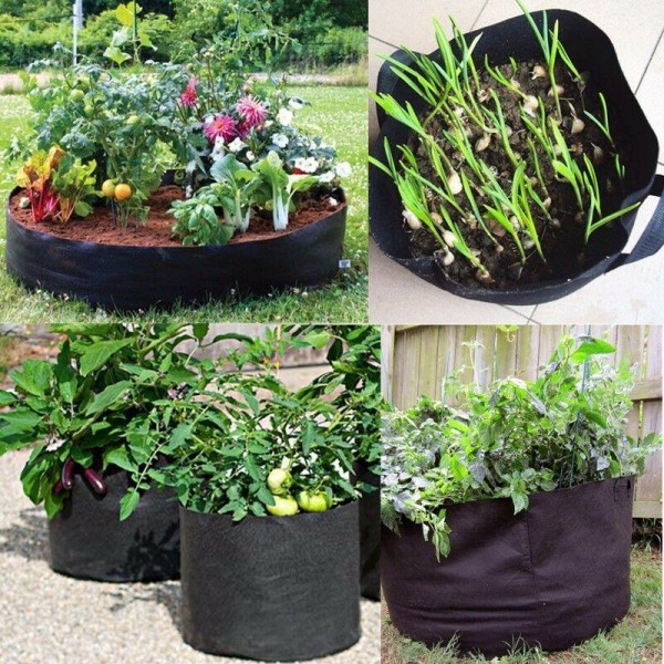 Black Thickening Fabric Pot Plant Pouch Root Container Grow Bag Tool Gift - 3