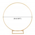 2M Wedding Stand Flower Rack Arch Round Iron Party Door Garden Metal Prop Decor - #3