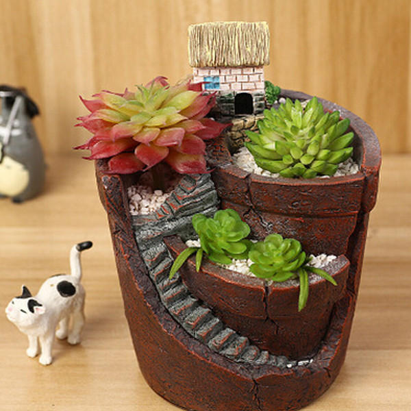 Hanging Garden Potted Micro Landscape Meat Plant Pots Small House  Decoration