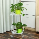 Iron Multifunctional Balcony Floor Standing Succulent Flower Pot Flower Stand - Black