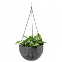 Large Rattan Plaited Hanging Plant Pots Flower Baskets Rope Flower Pot - #C