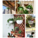 Large Rattan Plaited Hanging Plant Pots Flower Baskets Rope Flower Pot - #C