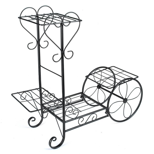 Flower Pot Plant Stand Storage shelf Organizer Plant Shelf Classical Design Iron Design Bookshelf  Round For Office Home Garden 