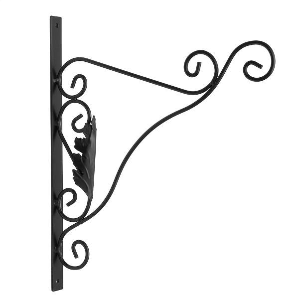 Cast Iron Garden Hanging Basket Hook Bracket Planter Home Wall Ornate Decoration - 1