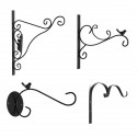 Cast Iron Garden Hanging Basket Hook Bracket Planter Home Wall Ornate Decoration - 1