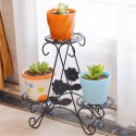 Indoor Outdoor Metal Plant Stand Rack Floor Standing Home Garden Decoration - White