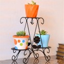 Indoor Outdoor Metal Plant Stand Rack Floor Standing Home Garden Decoration - White