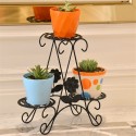 Indoor Outdoor Metal Plant Stand Rack Floor Standing Home Garden Decoration - White