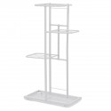 4 Layers Retro Iron Flower Stand Pot Plant Display Shelves Garden Home Decoration - White