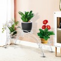 Curved Flower Rack Metal Flower Stand Plant Stand Balcony Garden Flower Plant Stand Bonsai Display Shelf - Black