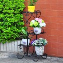4 Tier Metal Shelves Flower Pot Plant Stand Display Indoor Outdoor Garden Home - #1