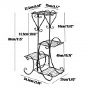 4 Tier Metal Shelves Flower Pot Plant Stand Display Indoor Outdoor Garden Home - #1