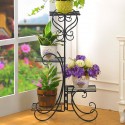 4 Tier Metal Shelves Flower Pot Plant Stand Display Indoor Outdoor Garden Home - #1
