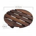 Round Wooden Plant Caddy Potted Plant Stand Flower Pot Holder - #1