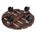 Round Wooden Plant Caddy Potted Plant Stand Flower Pot Holder - #1