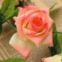 2.4m Artificial Plastic Rose Flower Green Leaves Garland Home Garden Wedding Party Decorations - Pink