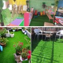 Green Artificial Grass Floor Mat Synthetic Landscape Lawn Garden Carpet Playground for DIY Landscaping Gardening Props Golf - 0.