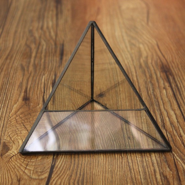 15cm Triangle Greenhouse Glass Terrarium DIY Micro Landscape Succulent Plants Flower Pot